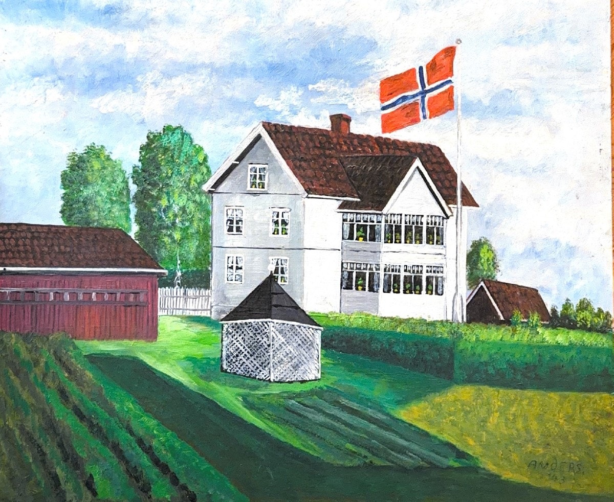 Myrerveien 12 - Maleri fra 1943 Galleribilde