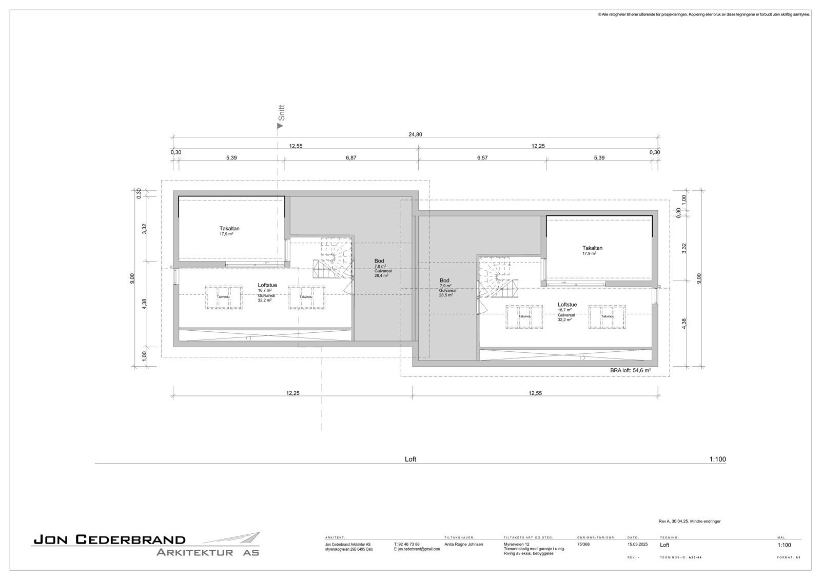 Tegninger rammetillatelse - loftsetasje Galleribilde