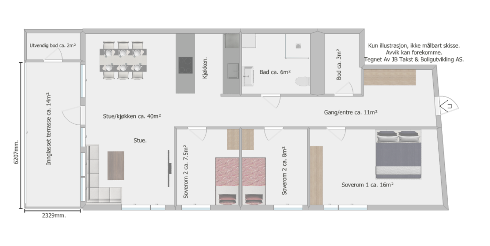 Boligens planløsning Galleribilde