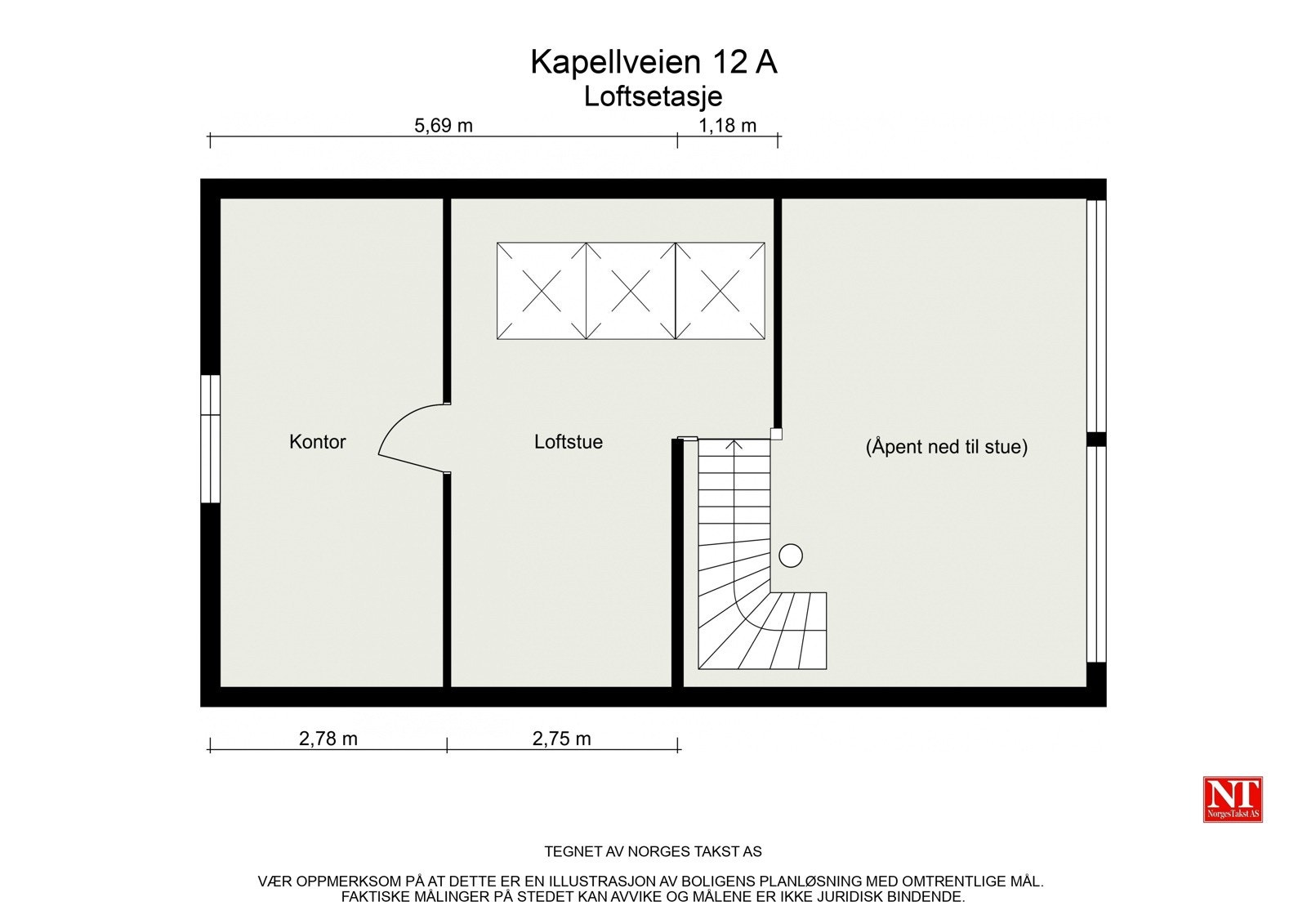 Plantegning - Loftsetasje/mesanin. Galleribilde