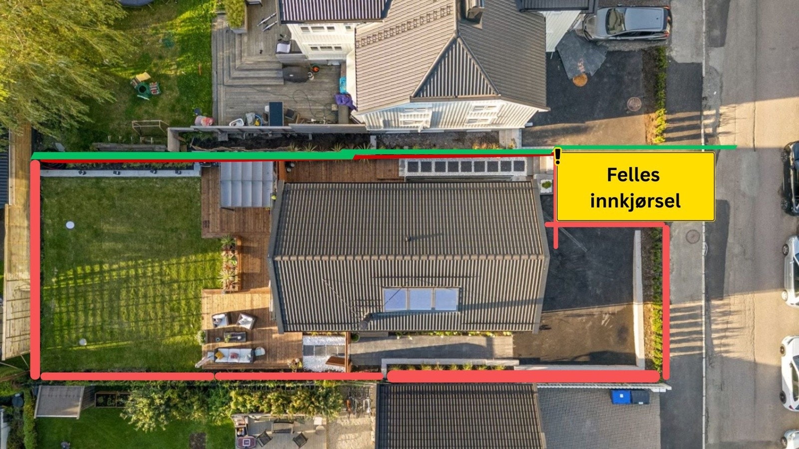 Fordeling av bruksrett for tomten. Galleribilde