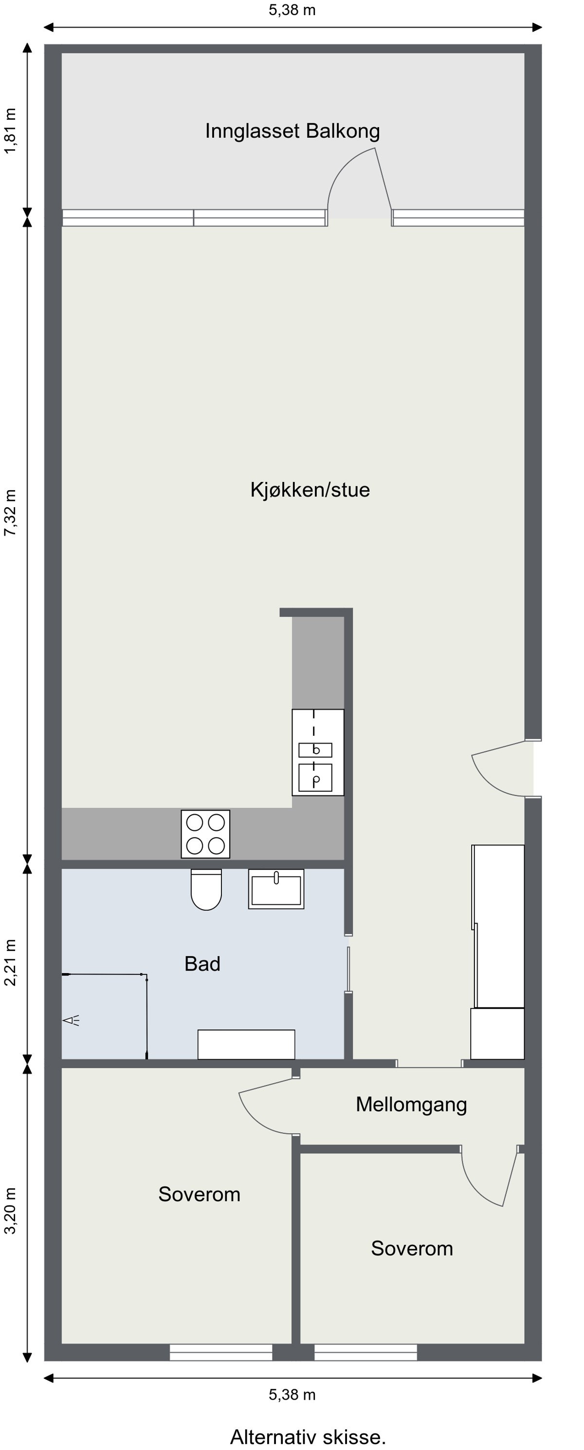 Alternativ plantegning Galleribilde