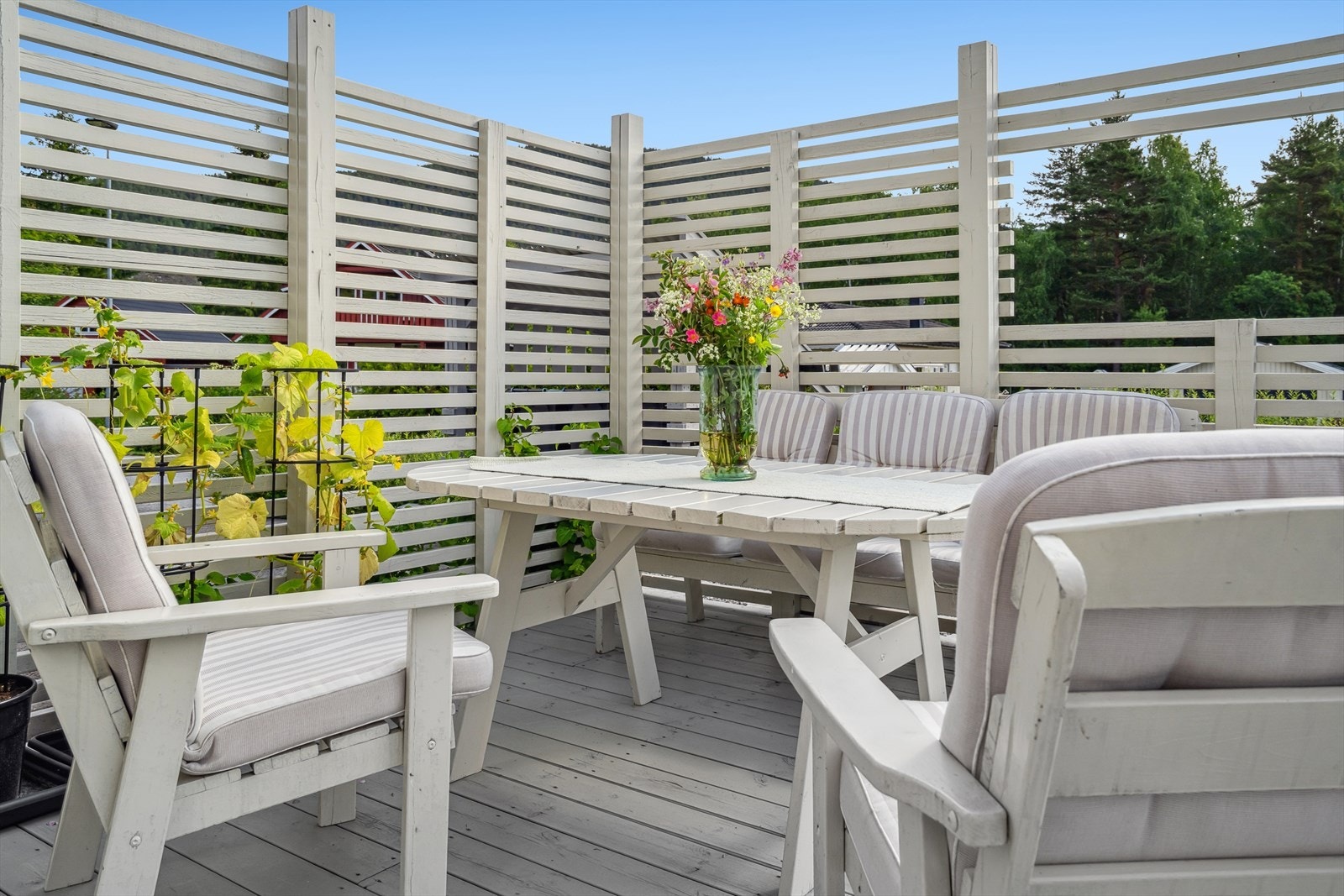 Her kan man nyte morgenkaffen i solen. Galleribilde