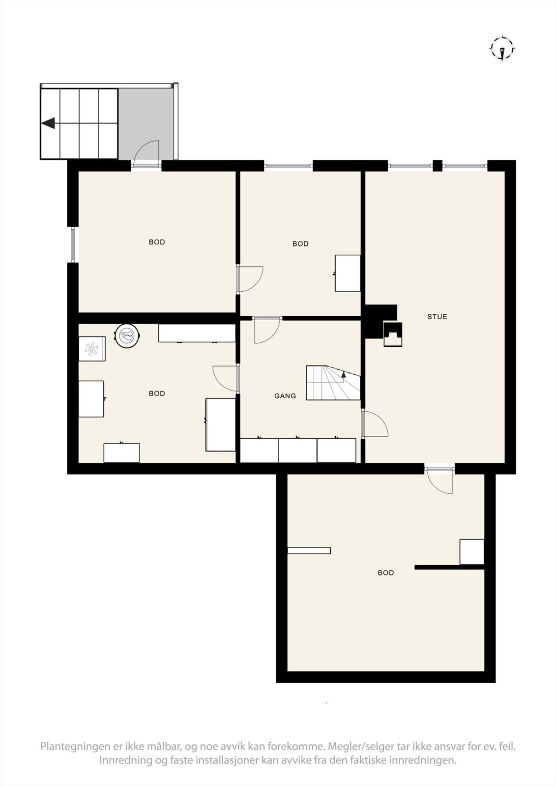 Plantegning kjelleretasje. Galleribilde