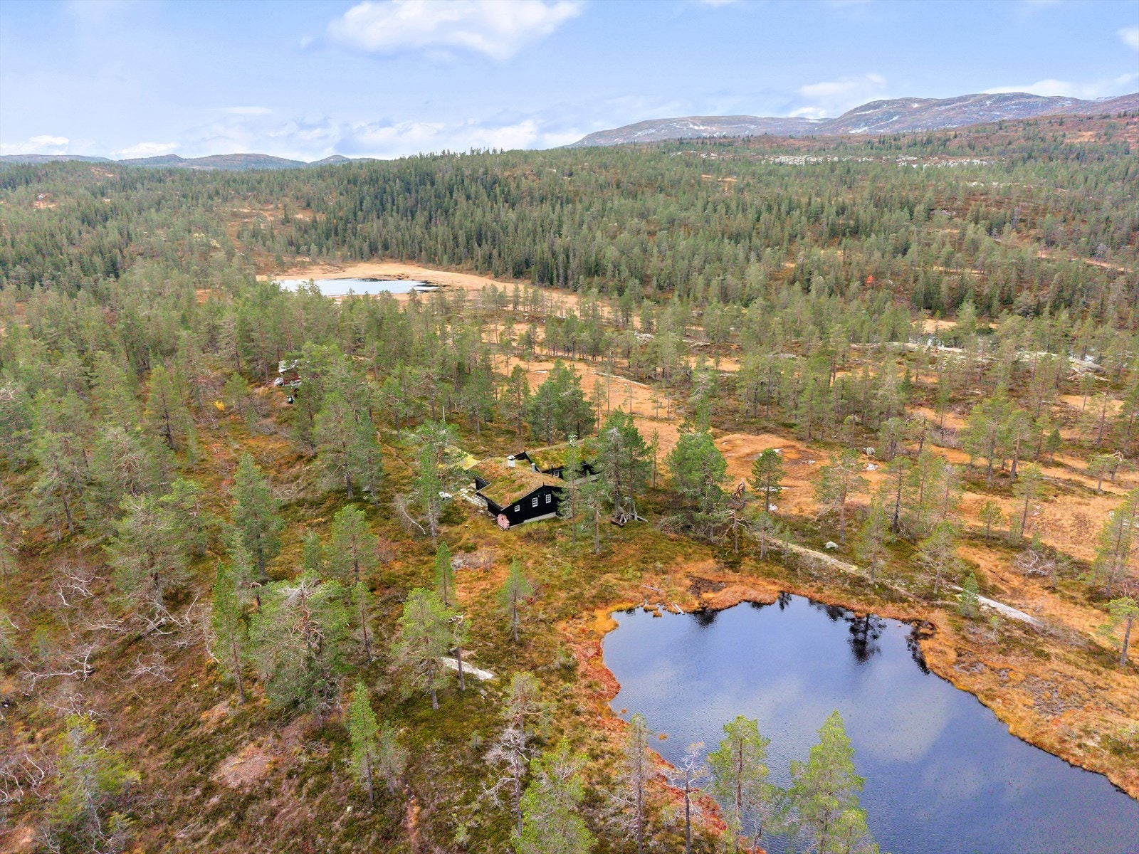 Hytta ligger skjermet til på 678 moh. En ekte friluftsperle, nesten helt alene for seg selv - som en av de aller innerste hyttene på hele Nordre Blefjell. Skiløypene går kun 40 meter unna hytta på vinterstid. Galleribilde
