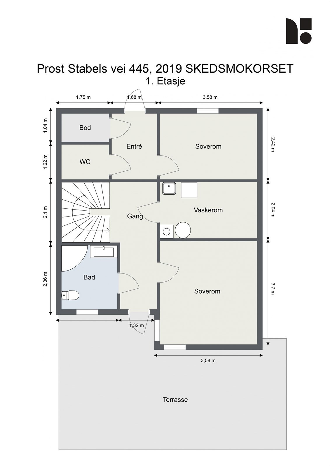 Plantegning - 1. etasje. Galleribilde