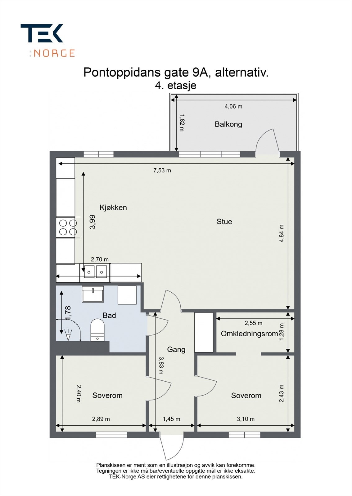 Alternativ planløsning. Galleribilde