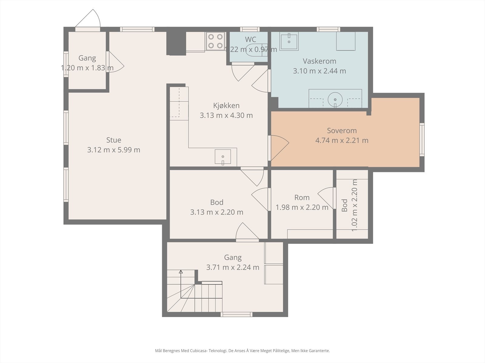 Planskisse underetasje med sokkelleilighet. Galleribilde