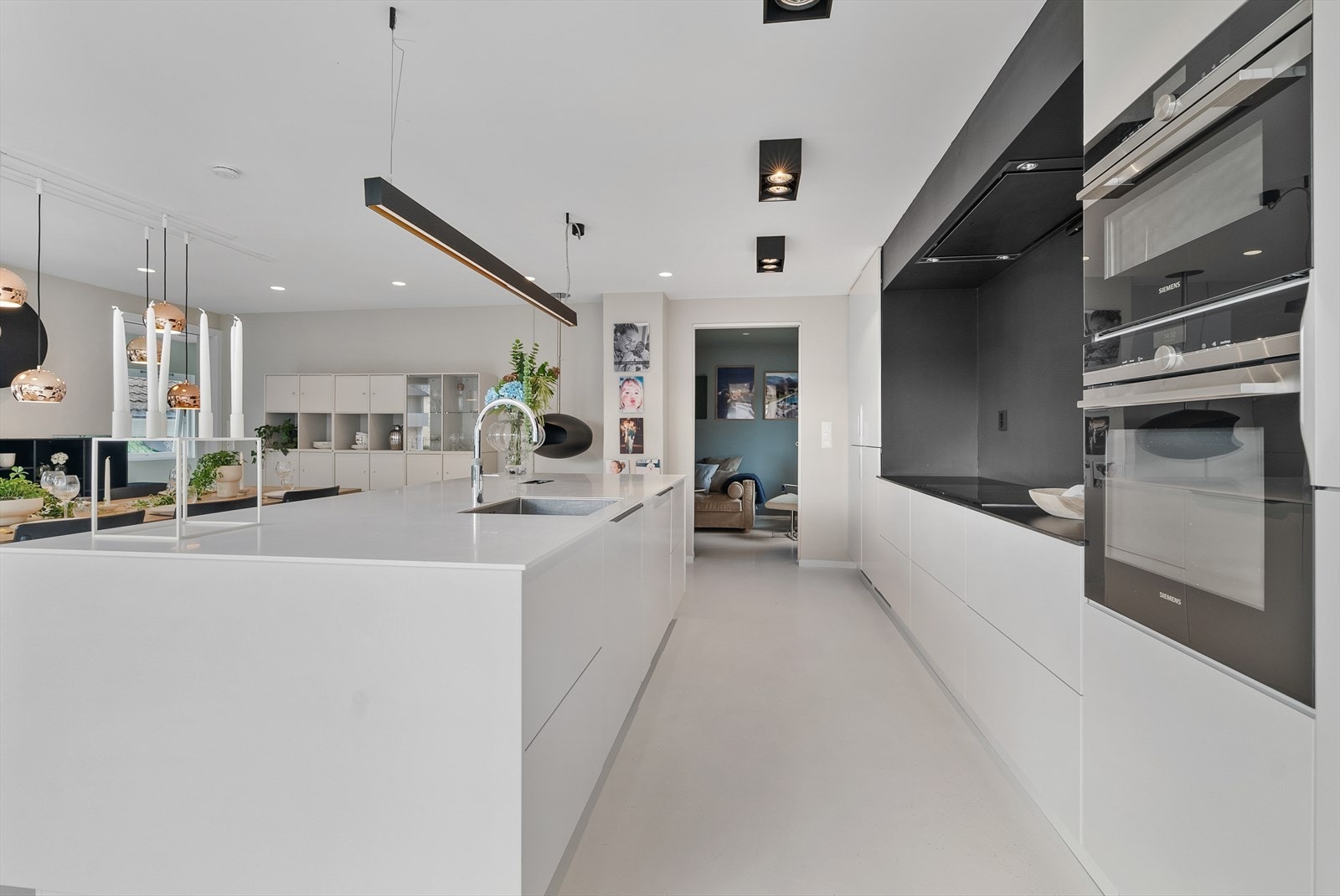 Videre har kjøkkenet to stekeovner, derav en er kombinert stek- og dampovn, og en er kombinert stek- og mikrobølgeovn. Galleribilde