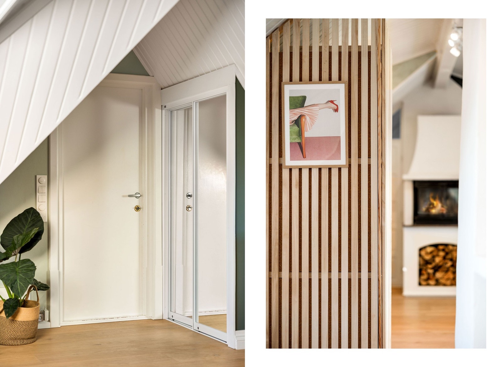 Når du entrer boligen, møtes du av en praktisk entré med plassbygd garderobeskap på venstre side fra 2021 - perfekt for oppbevaring av yttertøy og sko Galleribilde