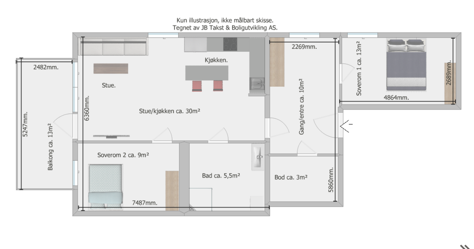 Boligens planløsning Galleribilde