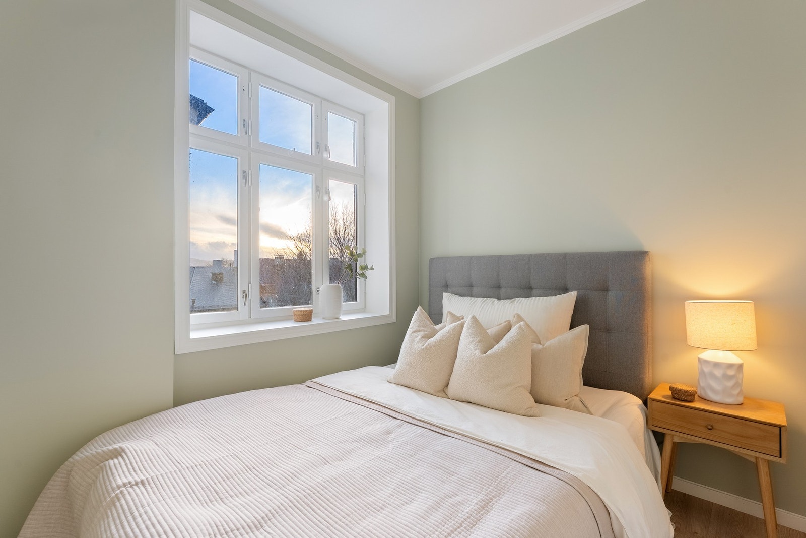 Delikate fargevalg på vegger. Galleribilde