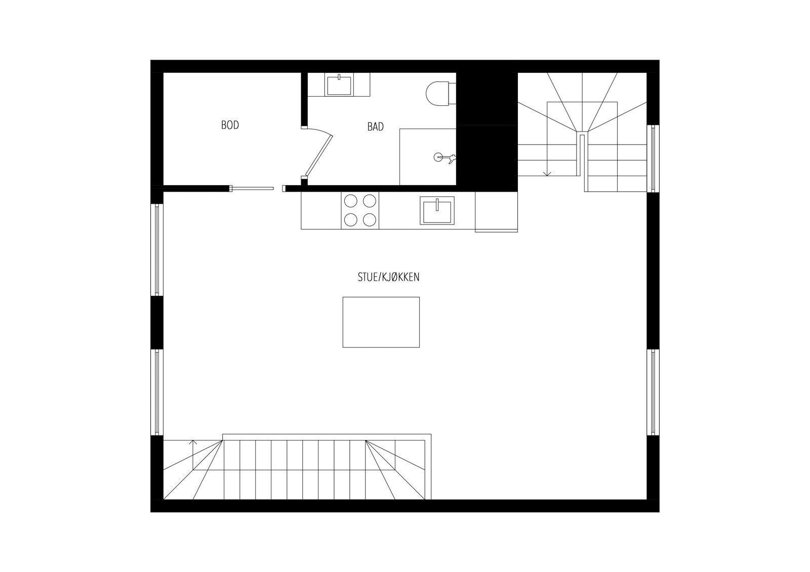 Plantegning andre etasje. Galleribilde