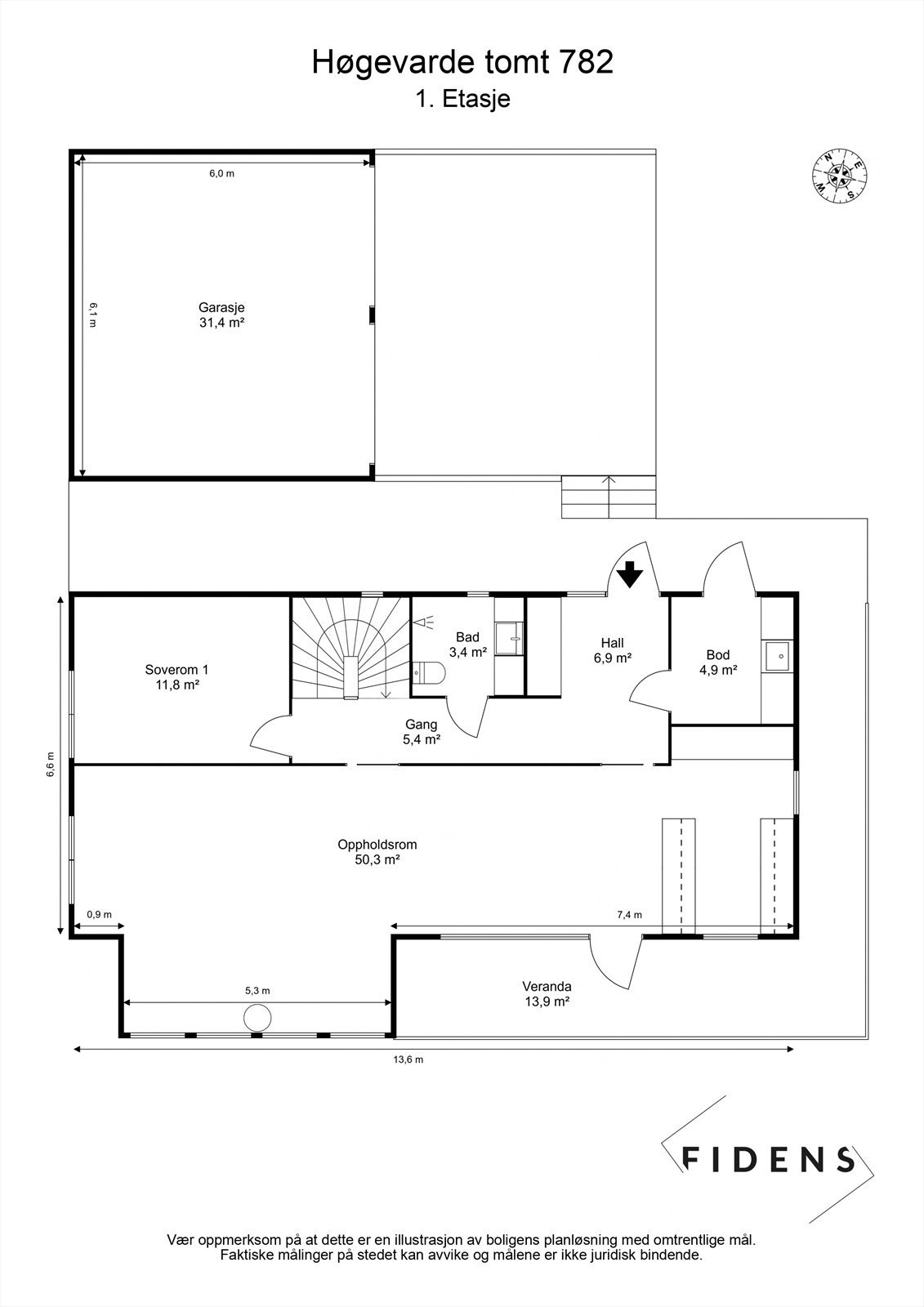 Plantegning 1. etasje Galleribilde