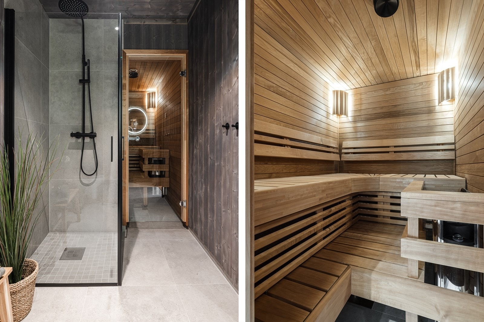 Hytta byr på en deilig badstue med flis på gulv og panel på vegger. Galleribilde