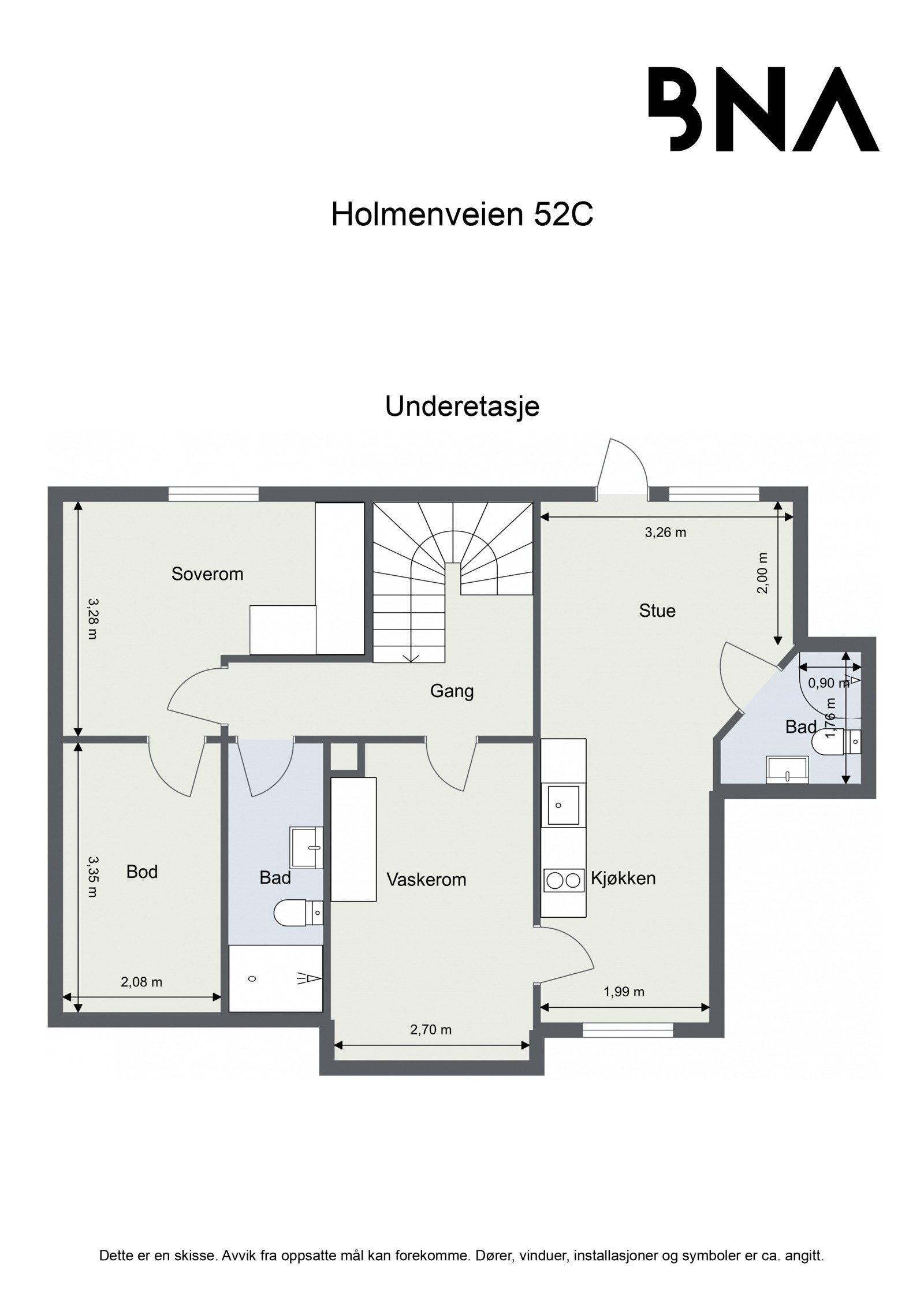 Planskisse - Holmenveien 52C - Underetasje Galleribilde
