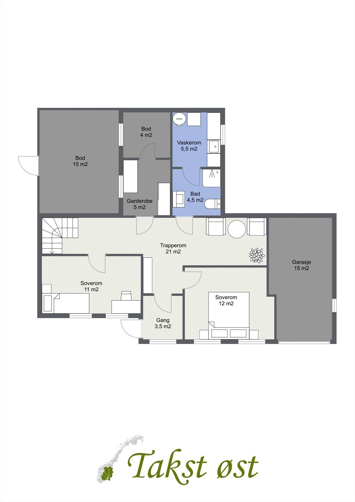 Plantegning - Underetasje. Galleribilde