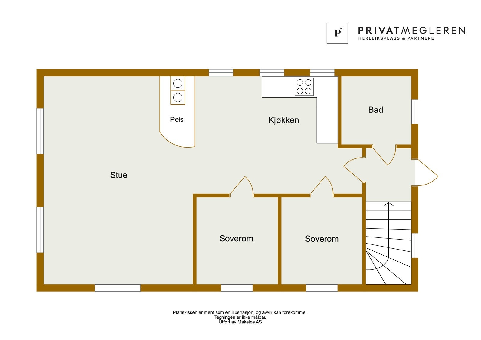 Plantegning 1. etasje (illustrasjon) - avvik kan forekomme Galleribilde