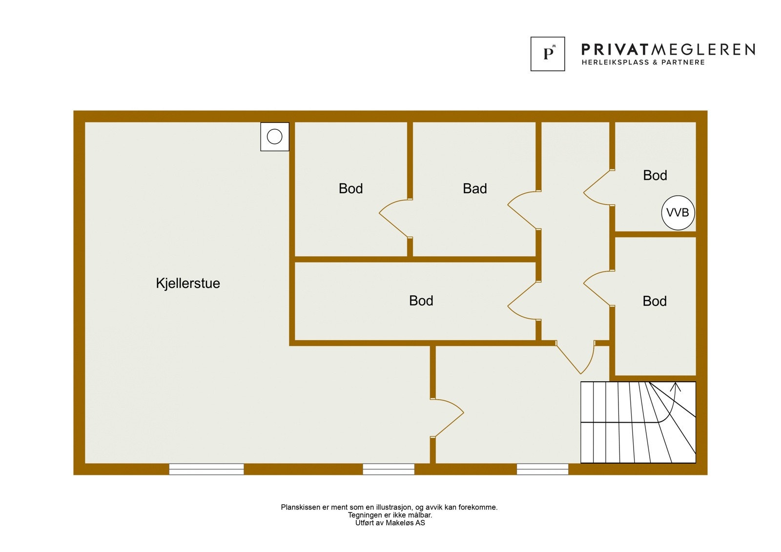 Plantegning kjeller (illustrasjon) - avvik kan forekomme Galleribilde