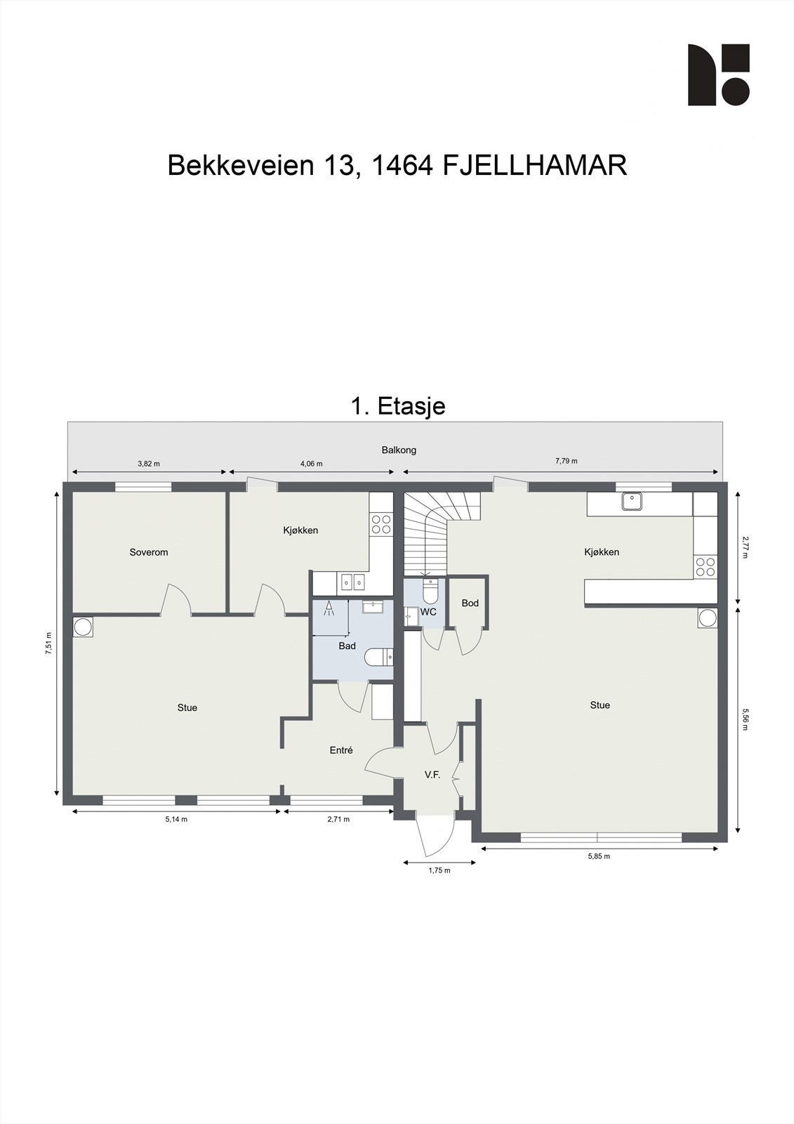 Plantegning 1. etasje. Galleribilde