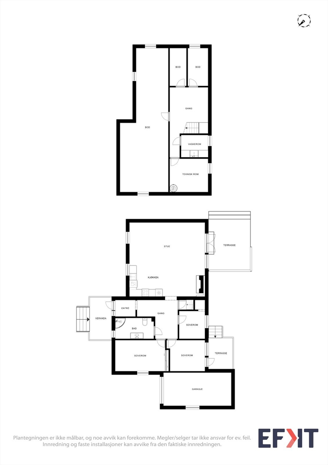 Plantegningen er ikke målbar, og noe avvik kan forekomme. Megler/selger tar ikke ansvar for ev. feil. Innredning og faste installasjoner kan avvike fra den faktiske innredningen. Galleribilde