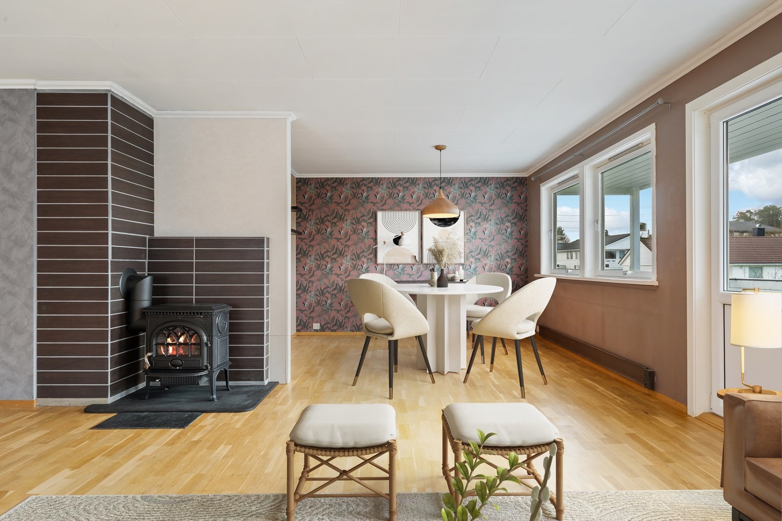 Digital møblering av stue. Galleribilde