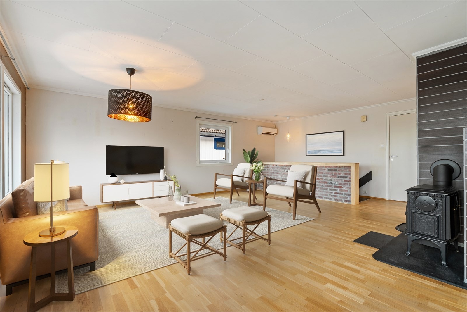 Digital møblering av stue. Galleribilde