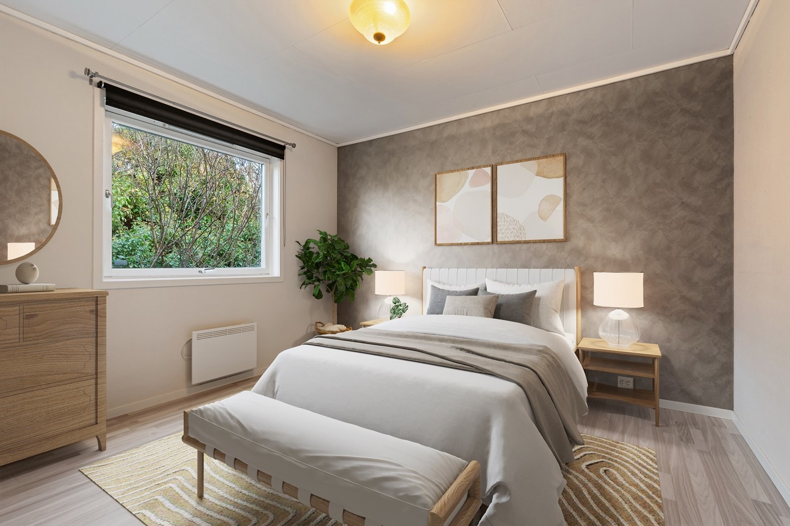 Digital møblering av soverom. Galleribilde