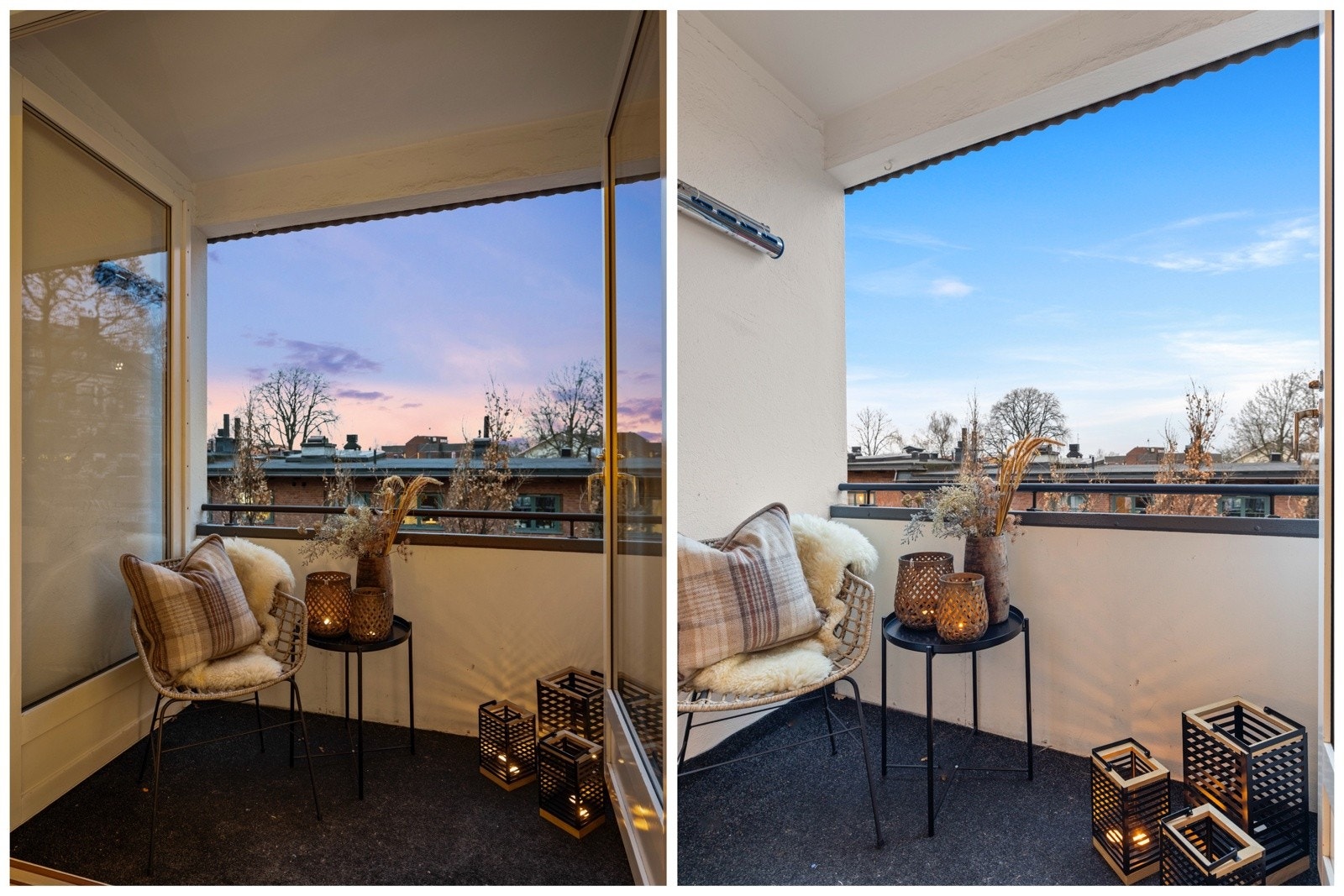 Balkongen er en av boligens store kvaliteter - sørvestvendt og solrik, med nydelig ettermiddags- og kveldssol. Galleribilde