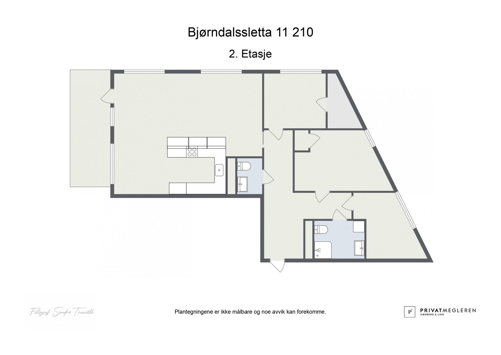 Planskisse over leiligheten Galleribilde