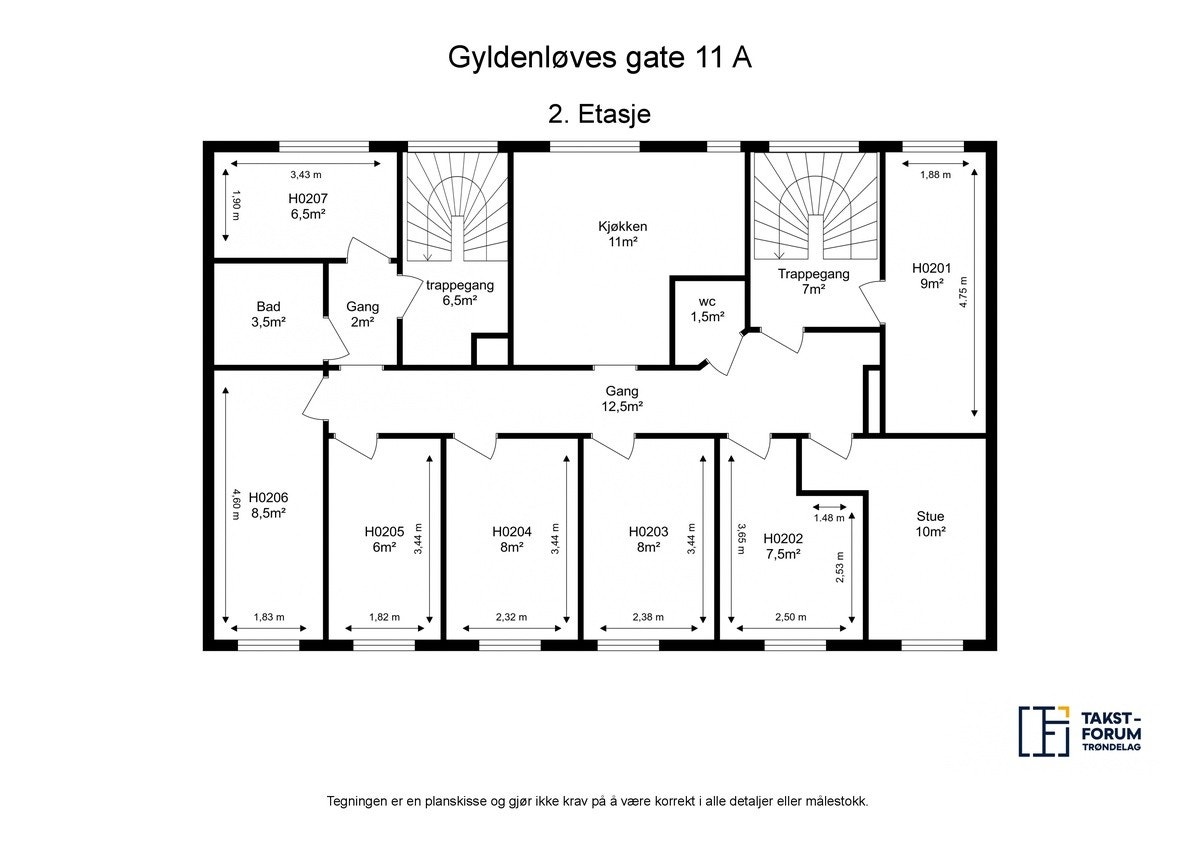 Floorplan apt H201 Galleribilde