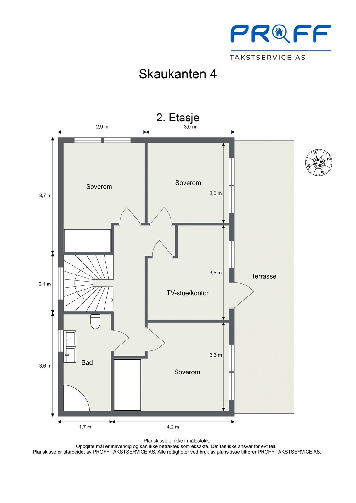 Planløsning av boligens 2. etasje. Galleribilde