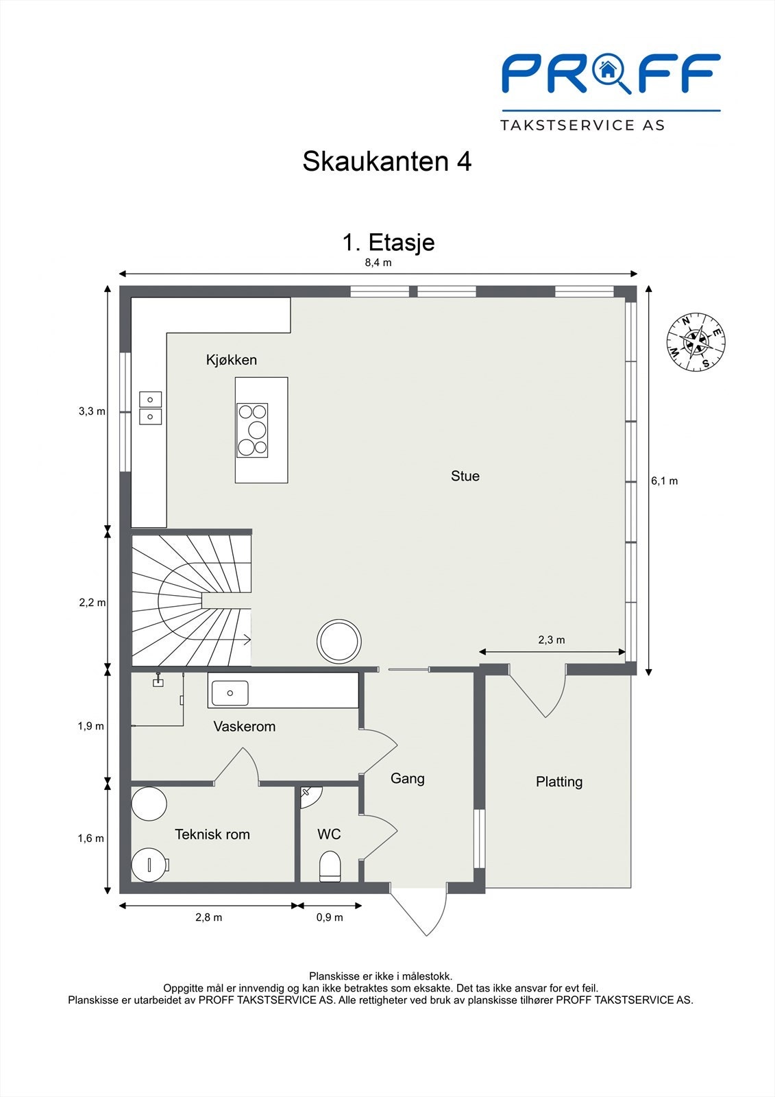 Plantegning av boligens 1. etasje. Galleribilde