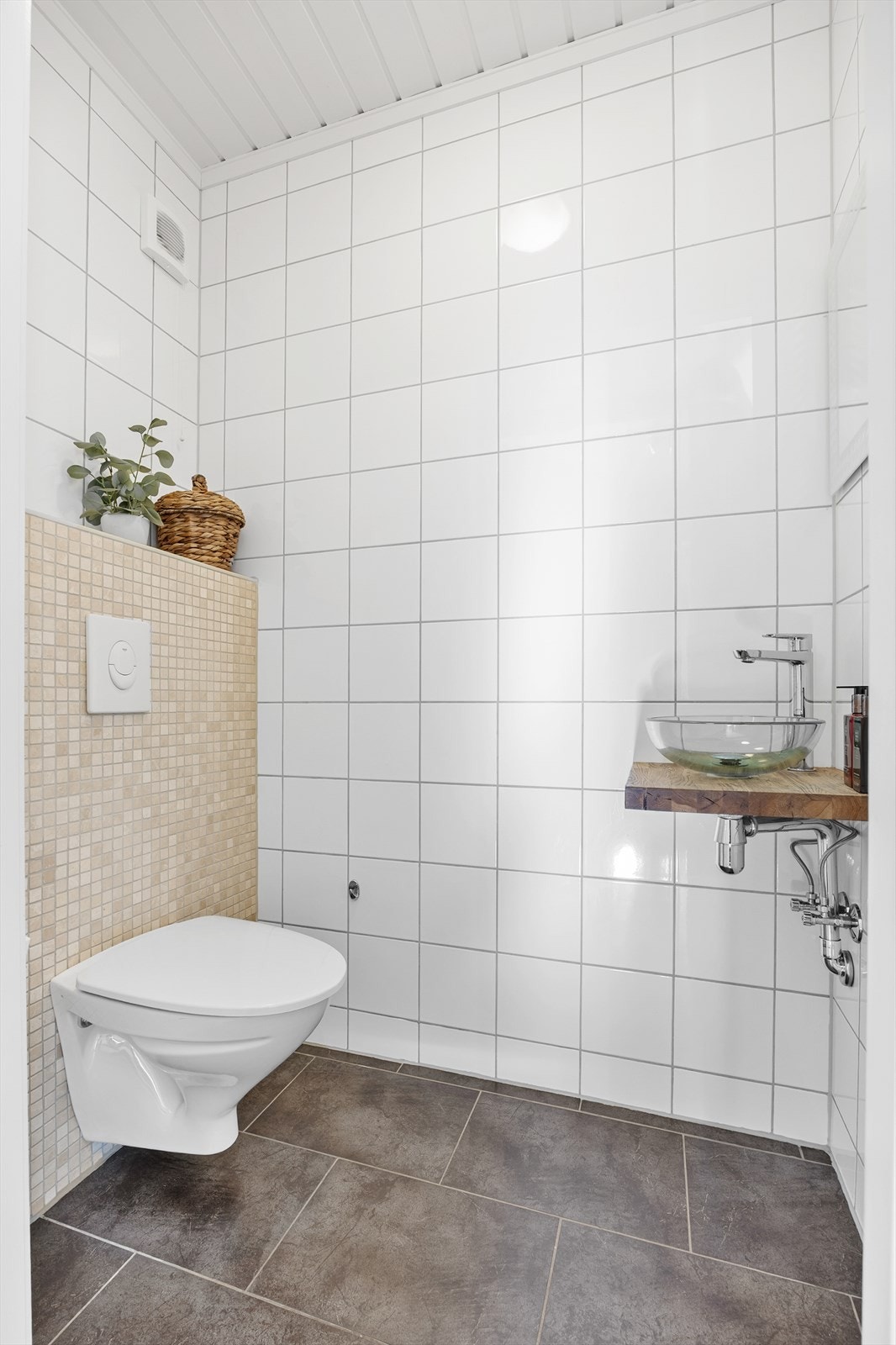 Praktisk toalettrom rett på innsiden av inngangsdøren. Galleribilde