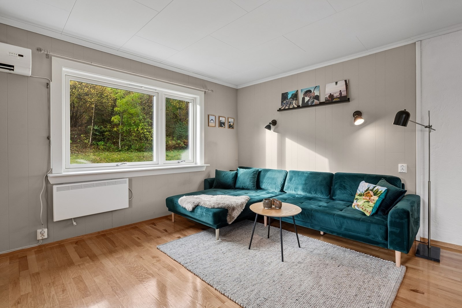 Koselig hjem med varmepumpe som gir varme om vinteren og sval komfort om sommeren. Galleribilde