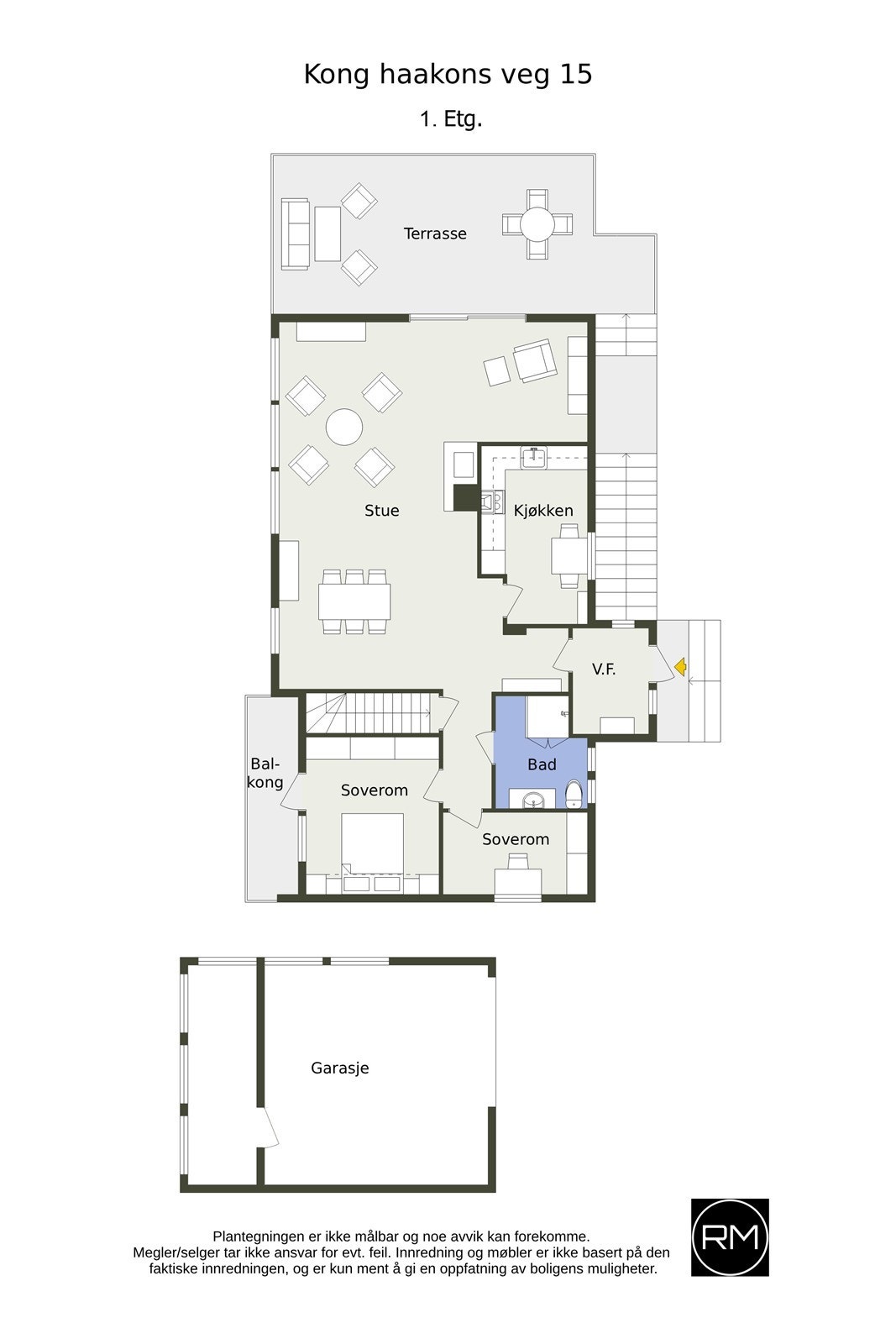 Plantegning 1.etg. Galleribilde