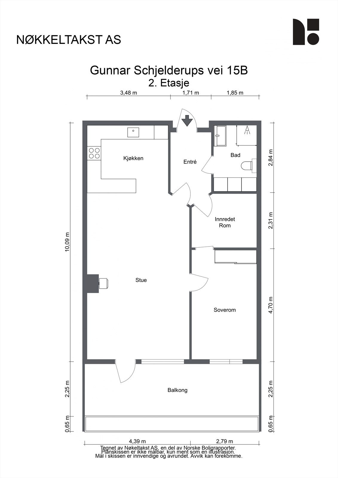 La oss ta en titt på planløsningen. Legg merke til den gode planløsningen og den store og herlige stua med åpen kjøkkenløsning. I tillegg har du også et fleksibelt bonusrom uten vindu. Galleribilde