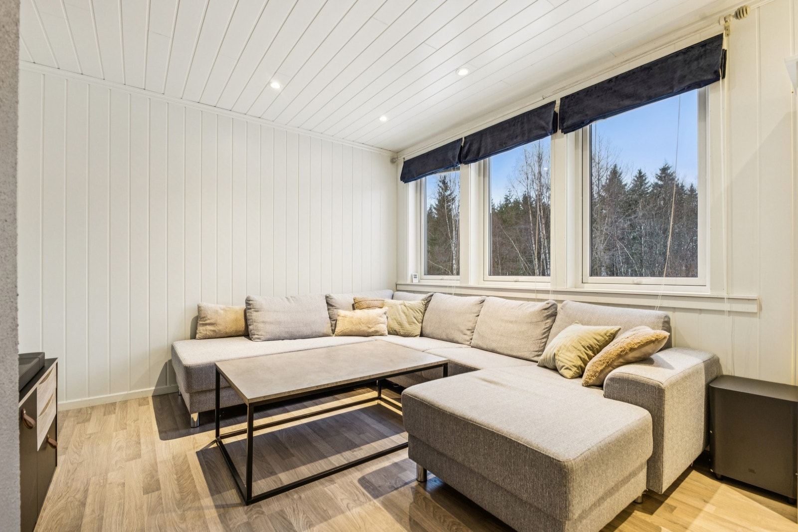 Du får en romslig og dagslys stue. Galleribilde