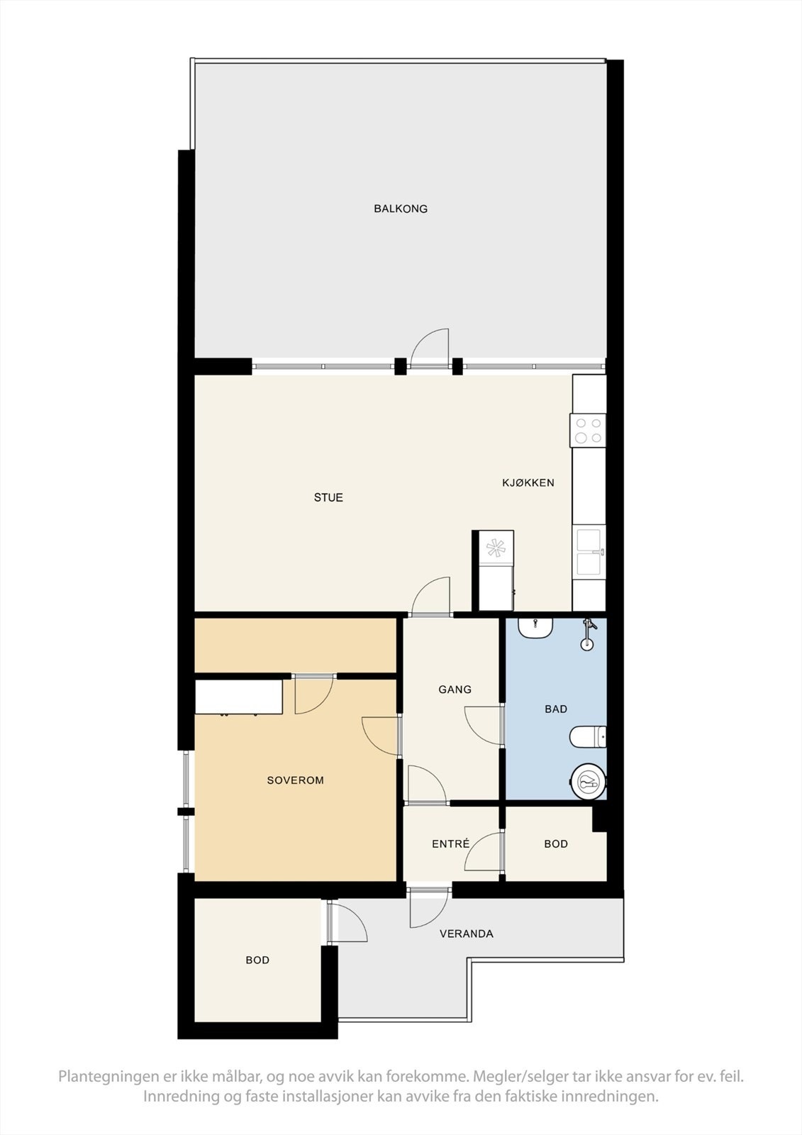 Planløsning | 6.etasje fra bakken - 2. etasje fra gangvei. Galleribilde