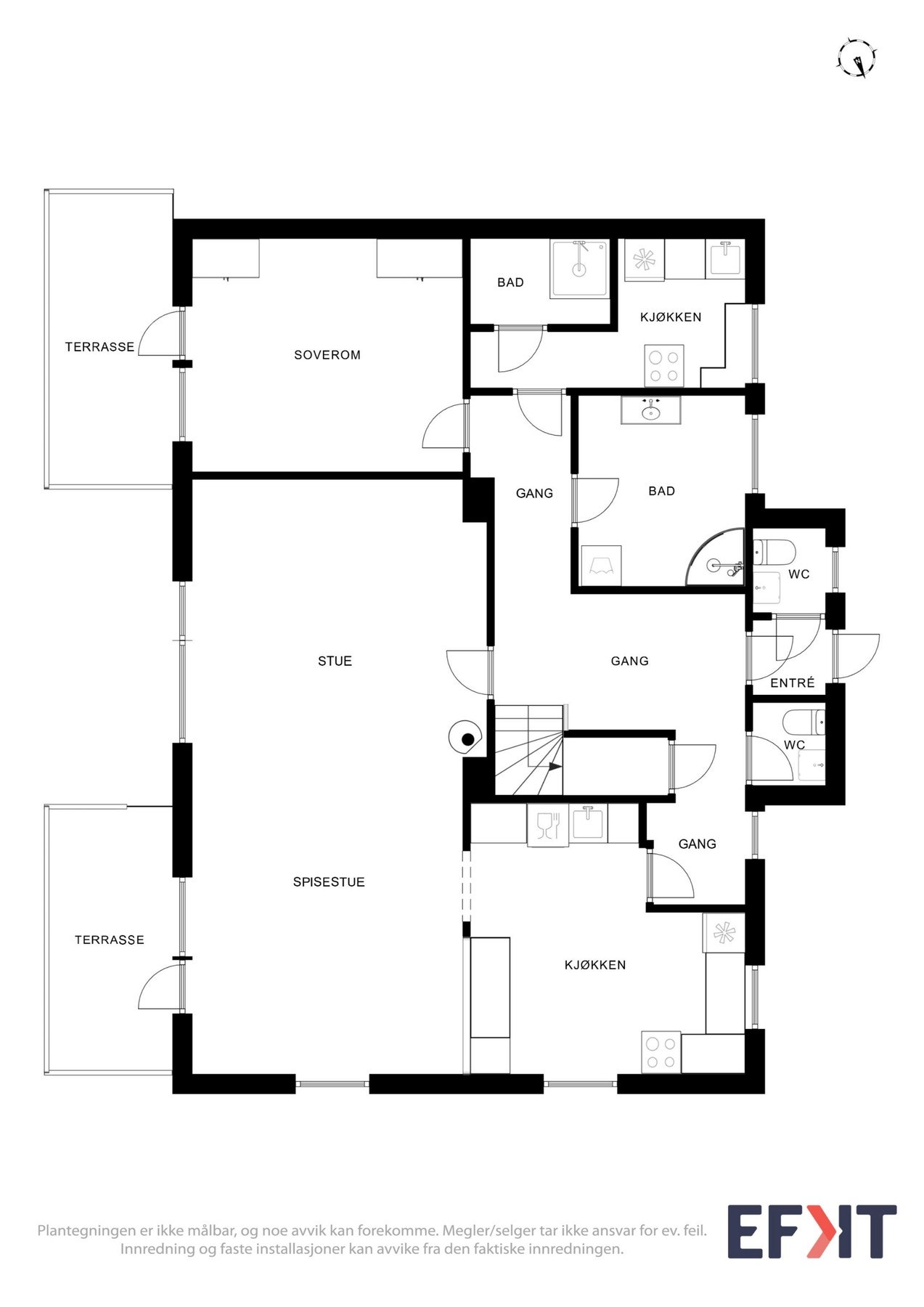 Plantegninger 1. etasje Galleribilde