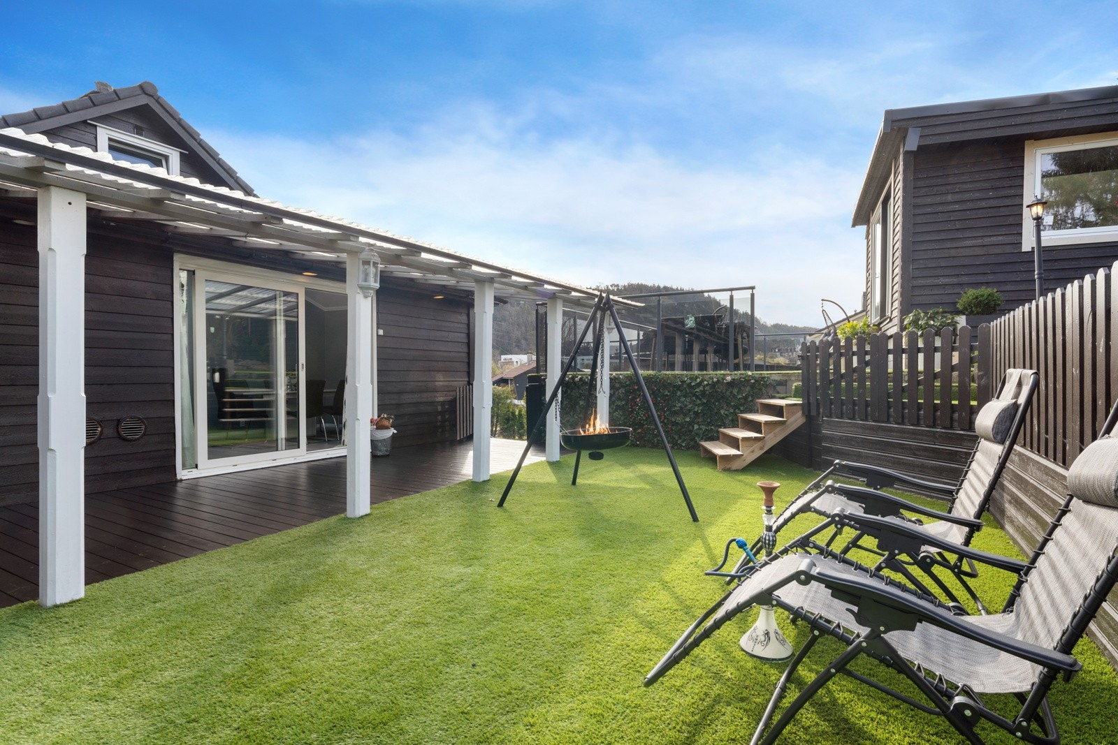 Hagen ut fra spisestuen Galleribilde