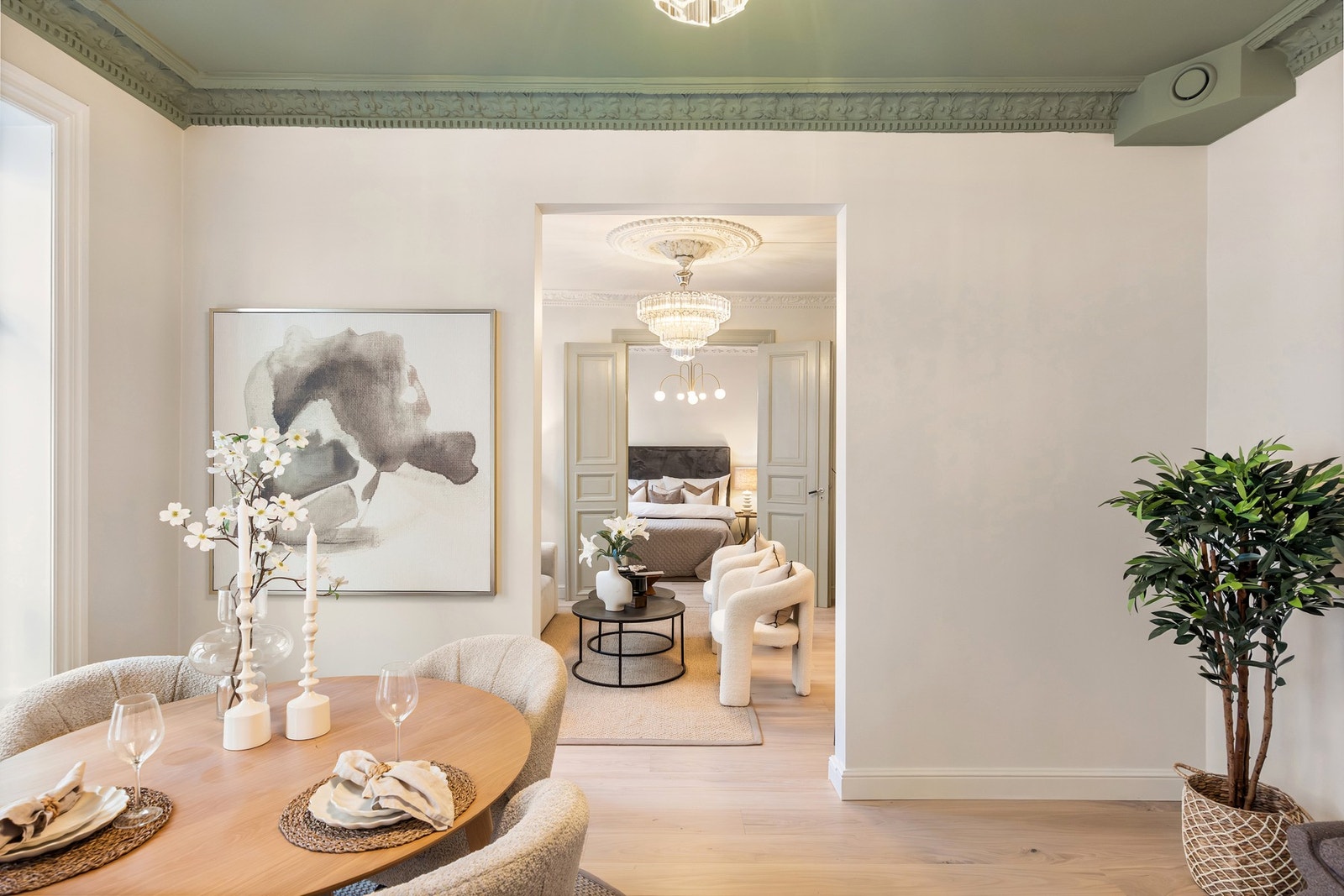 Trivelig, med "tre rom på rad". Galleribilde