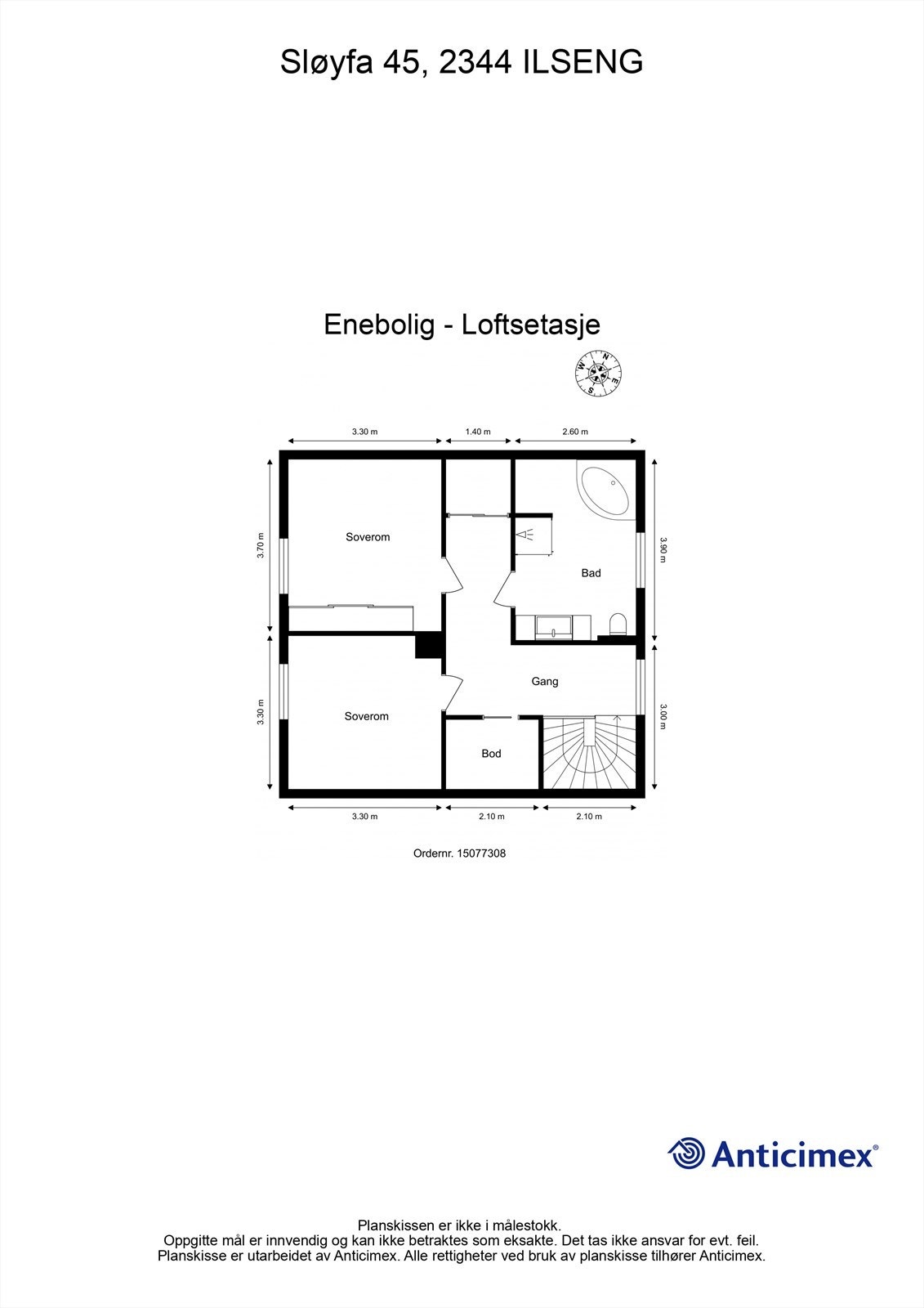 Plantegning Loftsetasje Galleribilde