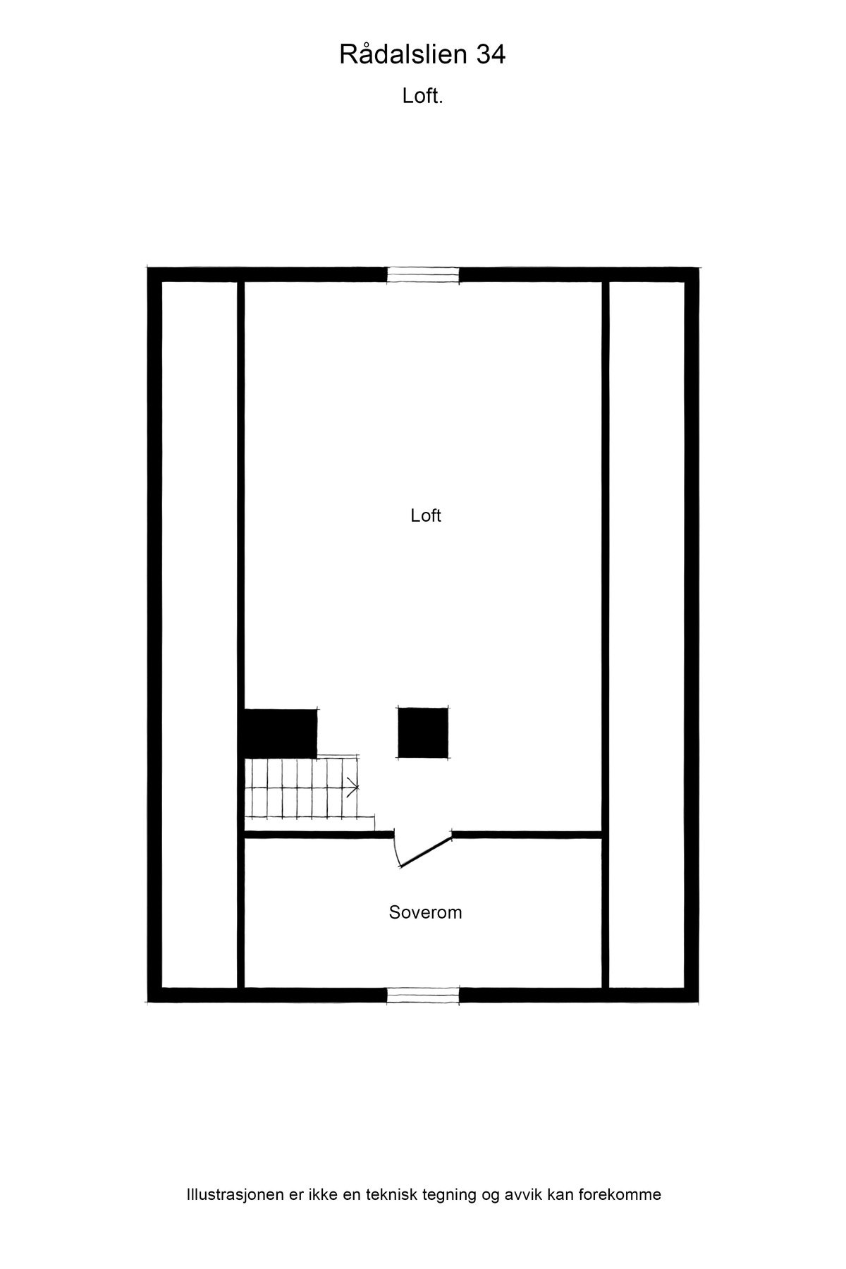 Plantegning loft. Galleribilde