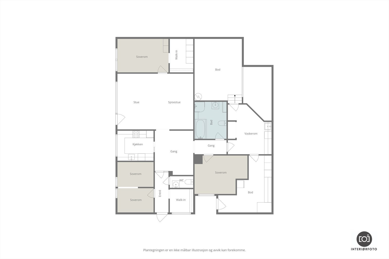 Plantegning dagens innredning/bruk Galleribilde