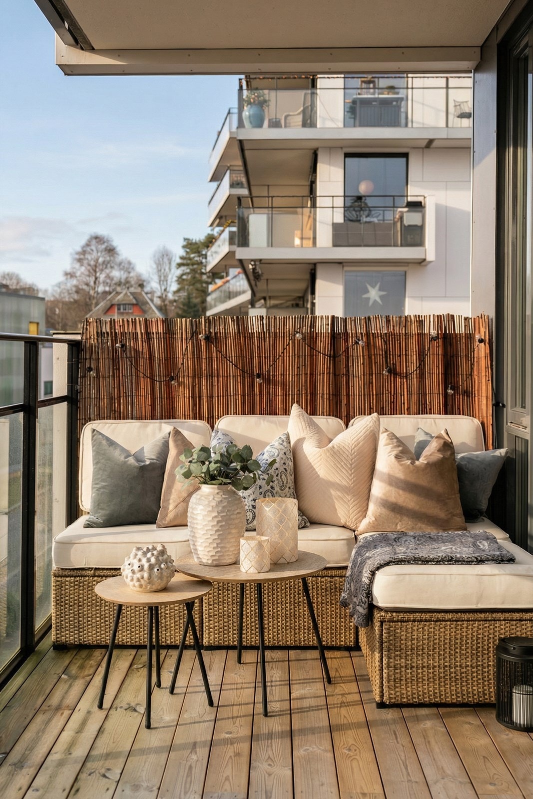 Balkongen byr på ettermiddags- og kveldssol.
(Solen er illustrert, avvik kan forekomme) Galleribilde