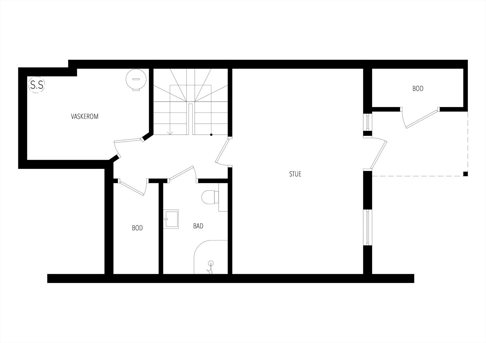 Plantegning underetasje. Galleribilde