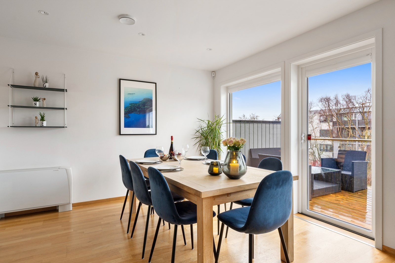 Boligen har vannbåren varme som oppvarmingskilde. Galleribilde