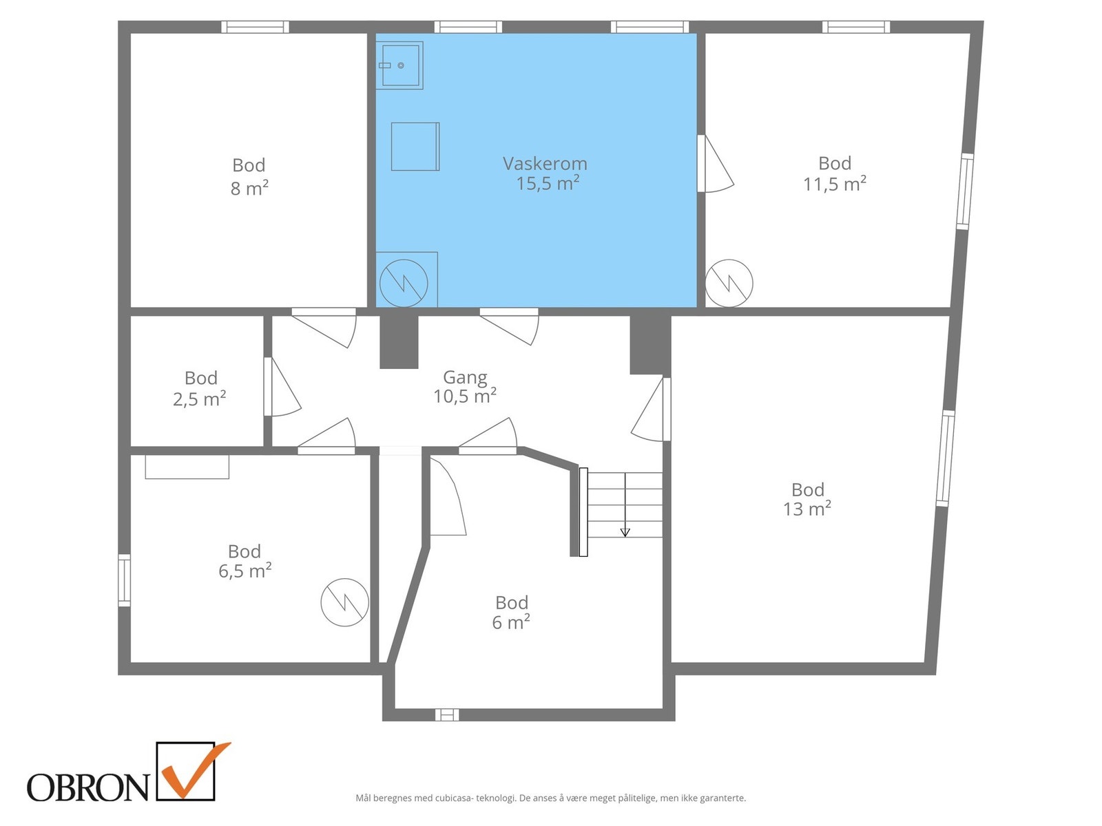 Planskisse kjeller. Galleribilde