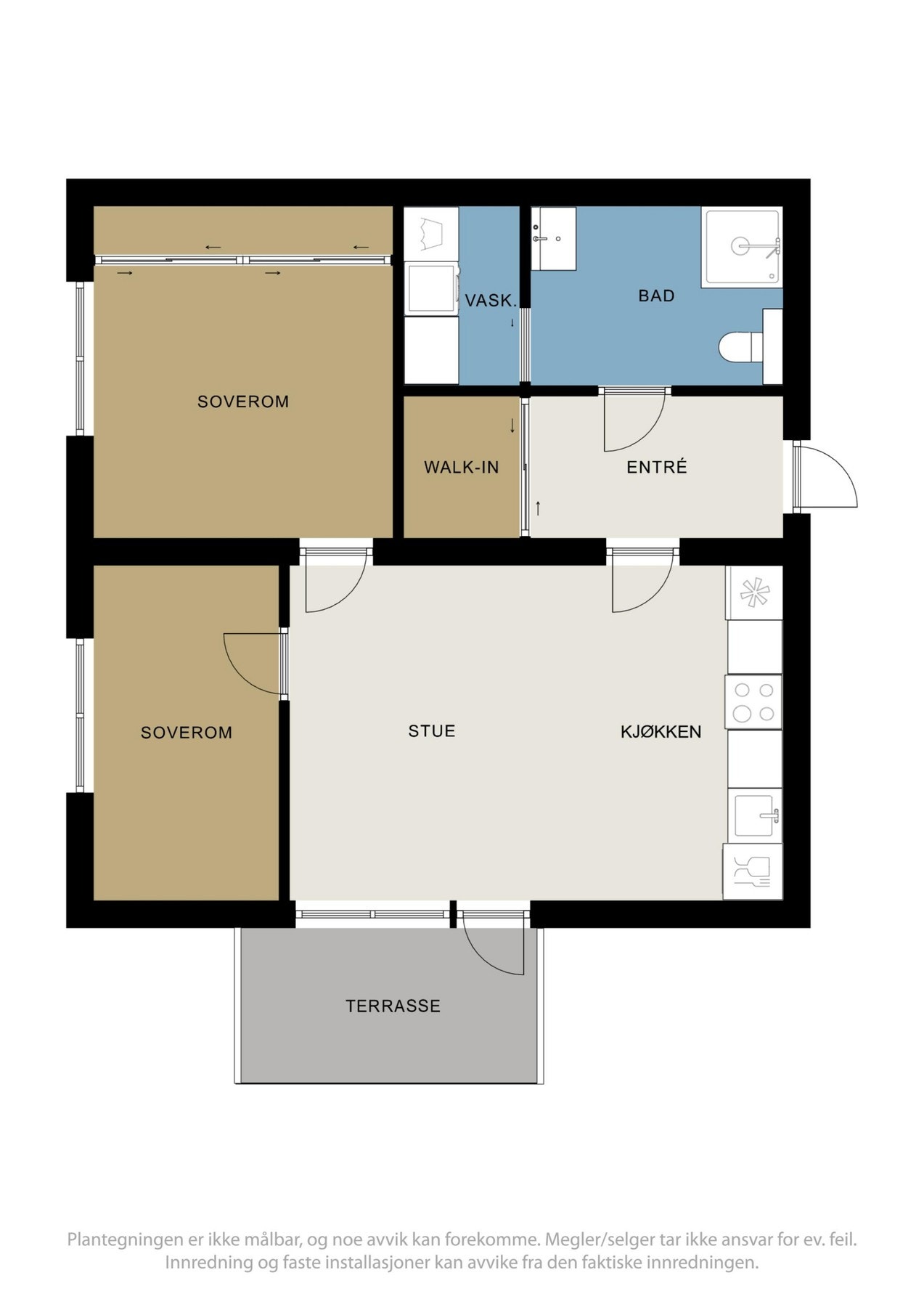 Planskisser over leiligheten. Galleribilde